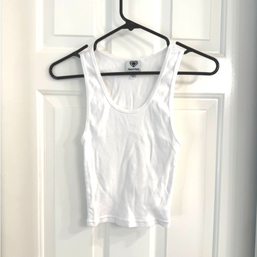 Upper Park 100% Cotton Cropped Ribbed Tank Top